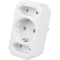 AS SCHWABE Euro- und Schutzkontakt-Adapterstecker, weiß