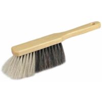 Handfeger Naturhaar 29 cm weißer Bart, naturfarben lackiert