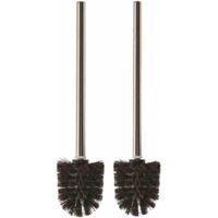 WC-Rundkopfbürste Edelstahl 2er-Pack schwarze Borste