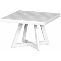 Alexis Lounge Tisch 50x50 Aluminium matt-weiß Gartentisch Tresentisch Bartisch