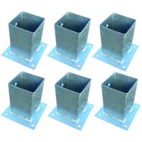 6x Pfostenträger für Zaunpfosten 9x9cm zum Aufschrauben verzinkt Aufschraubhülse