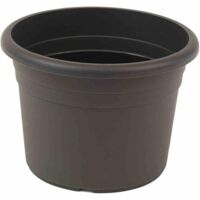 Topf CILINDRO Ø 30 x 21,5 cm, anthrazit Rundes Kunststoffgefäß mit Bodenlöchern