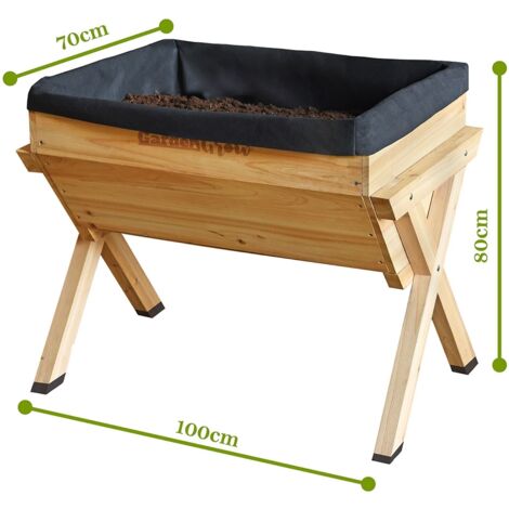Raised Vegetable Planter Outdoor Large Wooden Flower Bed Box for Plants & Vegetables
