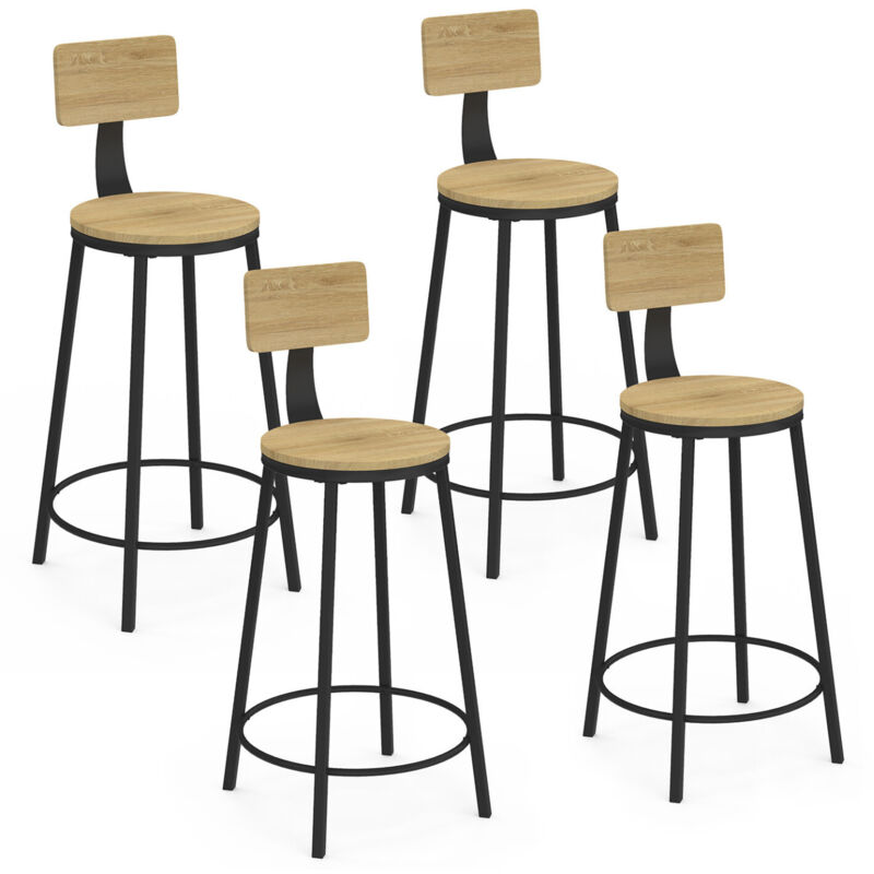 Housses De Tabouret Pivotant DSAoTeng - Lot De 4, Dossier Creux, Antidérapant, Lavable - Pour Îlot Cuisine, Bar - 6