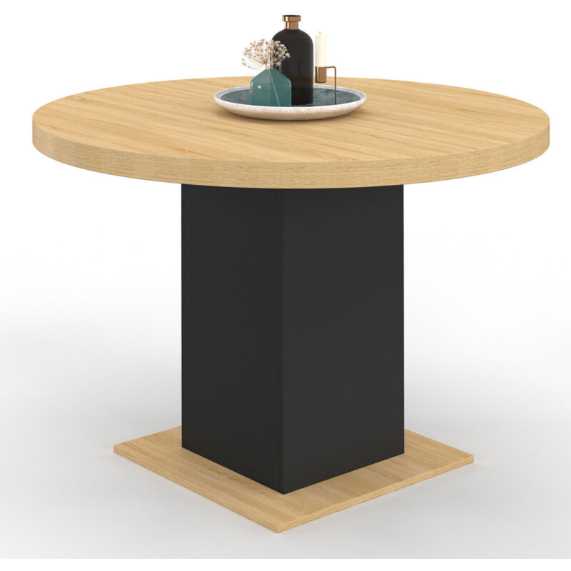 Table à Manger Extensible Rectangle Phoenix 6-12 Personnes Bois Et Noir 200 300 Cm
