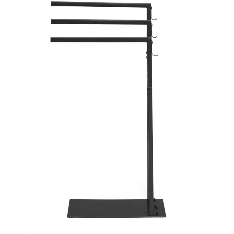 Porte-serviettes Sur Pied 3 Niveaux Dallas Métal Noir Design Industriel - Porte serviette