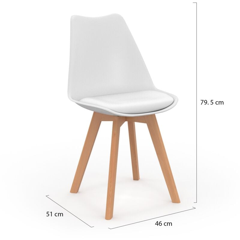 Lot de 6 chaises mandy blanches pour salle à manger - Conforama