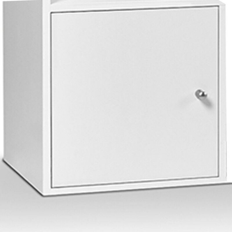Meuble de rangement cube RUDY 9 cases bois blanc avec 3 portes