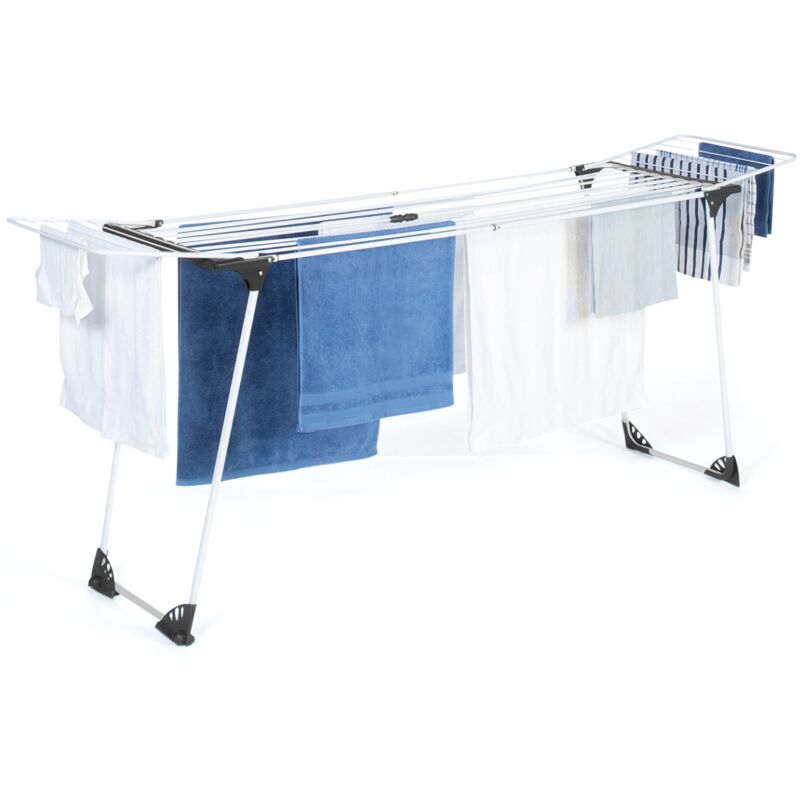 Etendoir Linge Pliable, Sechoir à Linge Pliable 16 Barres, Cadre En Acier ( blanc,141 Cm) - Séchoir et pince à linge Etendoir Linge Pliable, Sechoir à Linge Pliable 16 Barres, Cadre En Acier ( blanc,141 Cm) - Séchoir et pince à linge