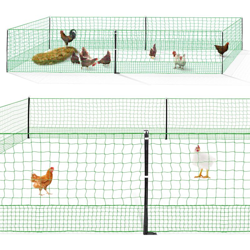 Poulailler Sweeek Kit filet clôtures pour poules 24m avec 8