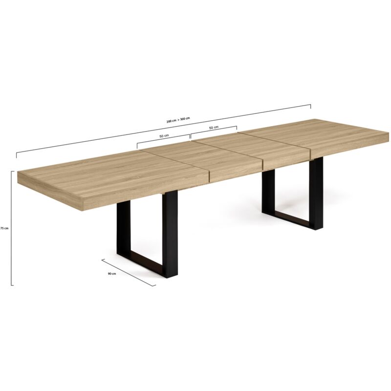 Table à manger extensible bois gris 160cm à 200cm - PHOENIX Table à manger extensible bois gris 160cm à 200cm - PHOENIX