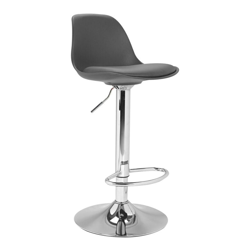 IDMARKET Ensemble îlot central UGO 110 cm bois blanc et gris et 2 tabourets  KARL gris au meilleur prix