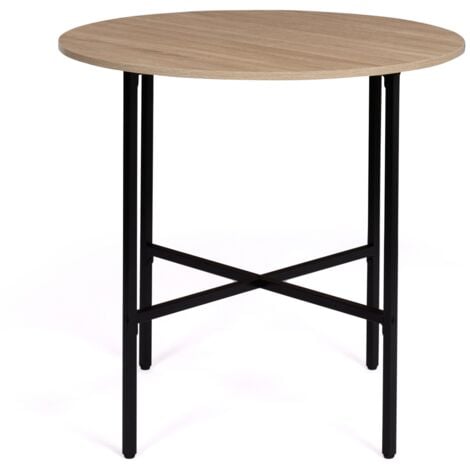 Table à manger ronde DETROIT 4 personnes design industriel 80 cm