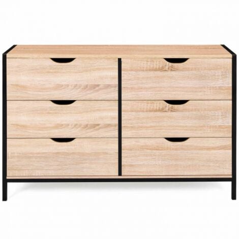 Commode 6 tiroirs DETROIT XXL 140 cm design industriel