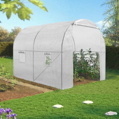 Serre tunnel de jardin IDMARKET ROMA - 6M² - Blanche - Gamme maraîchère - 2x3M