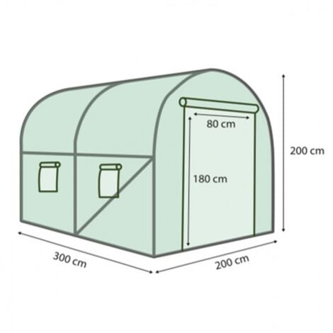 Serre tunnel de jardin IDMARKET ROMA - 6M² - Blanche - Gamme maraîchère - 2x3M