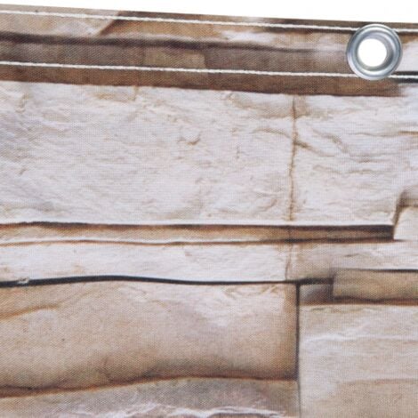 Brise vue occultant 1,5 x 10 M motif pierre marron 160 gr/m²