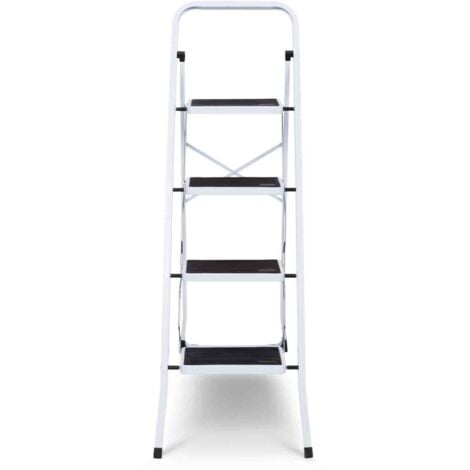 Escabeau marchepied pliable 4 marches antidérapantes avec garde corps