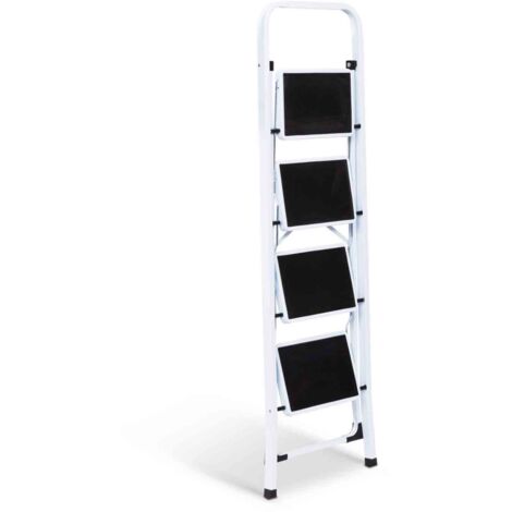 Escabeau marchepied pliable 4 marches antidérapantes avec garde corps