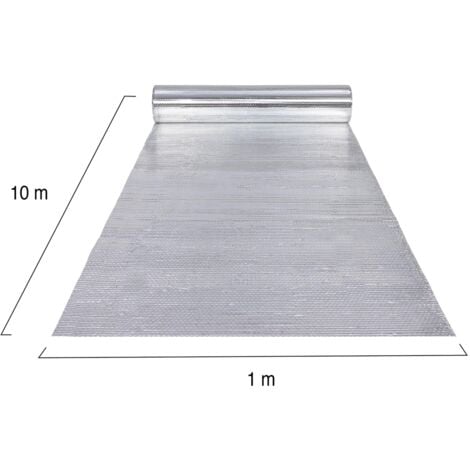 Kit d'isolation thermique à bulles 10m² double face aluminium pour multi surfaces + adhésif