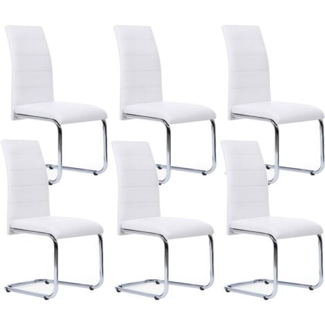 Lot de 6 chaises MIA blanches pour salle à manger