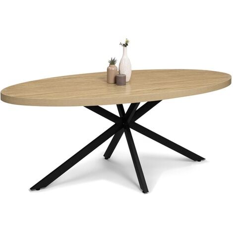 IDMarket - Table à Manger Austria 10 Personnes Bois Pied épingle 200 cm