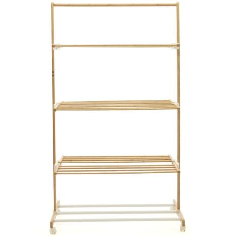 Séchoir à linge bambou RITA 3 niveaux étendoir pliable H.150 cm