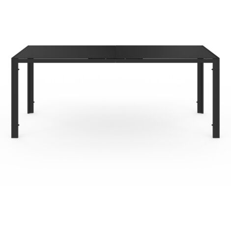 Salon de jardin MADRID table 190 CM et 8 chaises empilables noires