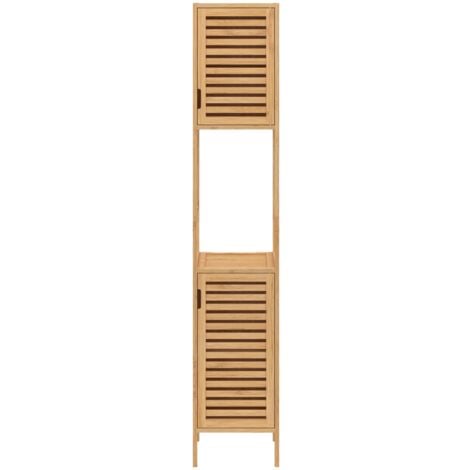 Meuble colonne salle de bain bambou BEA 2 portes