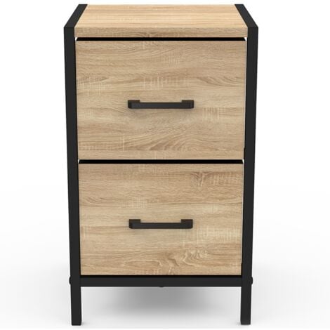 Lot de 2 tables de chevet UTAH 2 tiroirs
