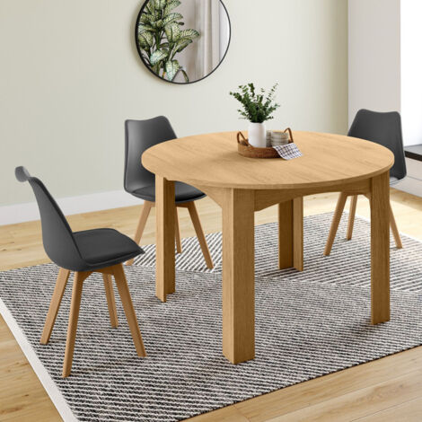 IDMarket Table Extensible Ronde Dona 110-150 cm, 4-8 Personnes IDMarket Table Extensible Ronde Dona 110-150 cm, 4-8 Personnes