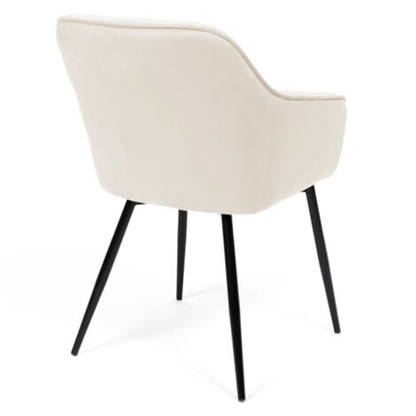 Lot de 2 chaises de salle à manger, fauteuils de table MADY en velours beige