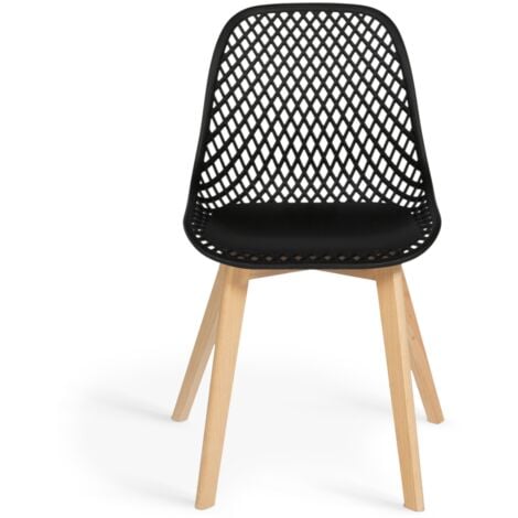 IDMARKET Lot de 4 chaises MANDY mix color noir, terracotta x2, beige