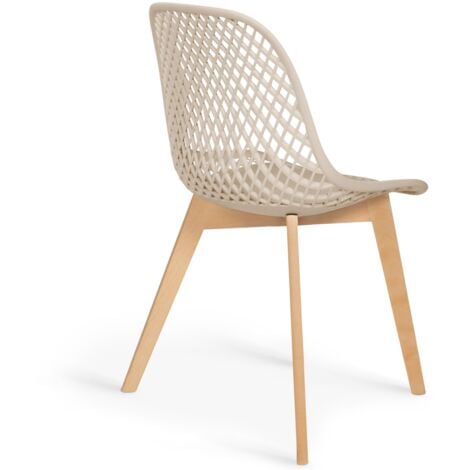 IDMARKET Lot de 4 chaises MANDY mix color noir, terracotta x2, beige