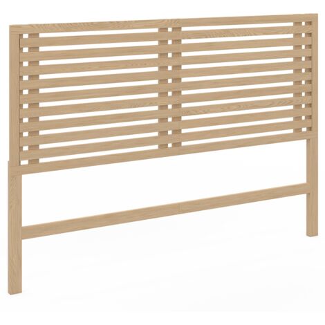 Idmarket – Tête de lit sur pied 160 cm – Lattes en MDF bois clair – Hauteur 110 cm – Fixations murales incluses – Compatible lits 140/160 cm