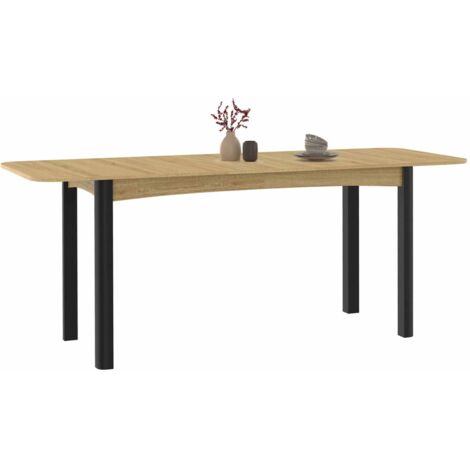 Idmarket – Table extensible rectangle 160-200 cm – Bois mélaminé noir – 6-10 personnes – Surface robuste et facile à entretenir - JUNE 6-10