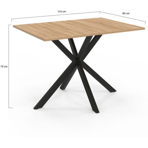 IDMarket Table Haute De Bar Rectangulaire Alix – Pied Araignée Bois Et Noir 100 Cm – Mange-Debout Industriel 4 Personnes