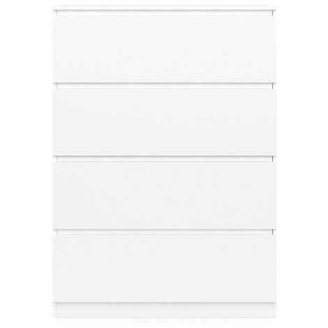 Commode 4 tiroirs TOMI 75 cm bois blanc