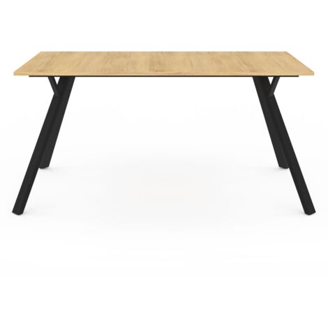 IDMarket Table à Manger Rectangle Rosalie 8 Personnes - Design Industriel 150 Cm