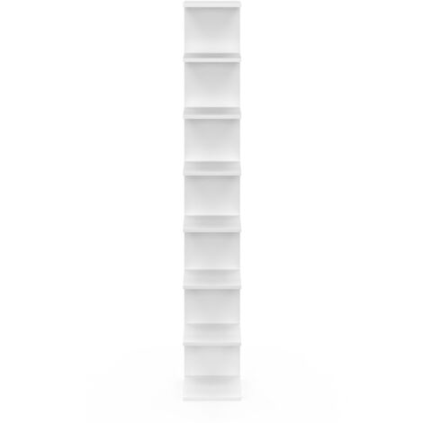 Etagère murale suspendue double position CHIARA 8 étagères blanc 190 cm