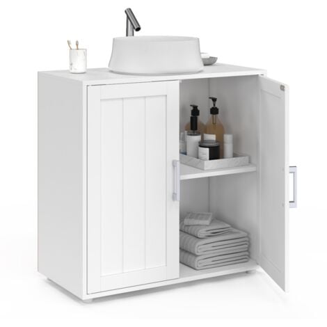 Meuble sous-lavabo salle de bain WALDO bois blanc