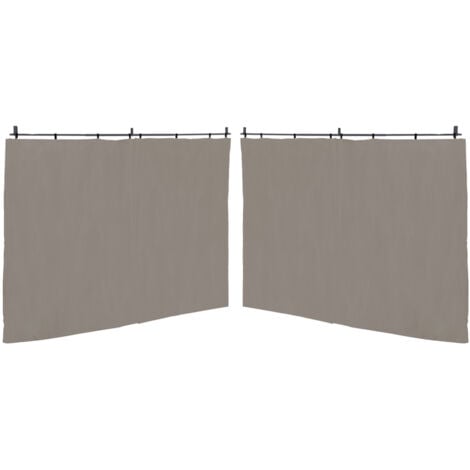 Lot de 2 rideaux pour pergola taupe 3 et 4 M panneaux muraux avec fermeture éclair
