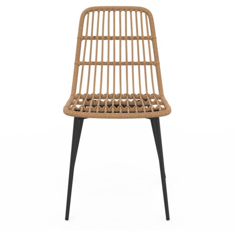 Lot de 4 chaises de jardin SUMMER métal et rotin