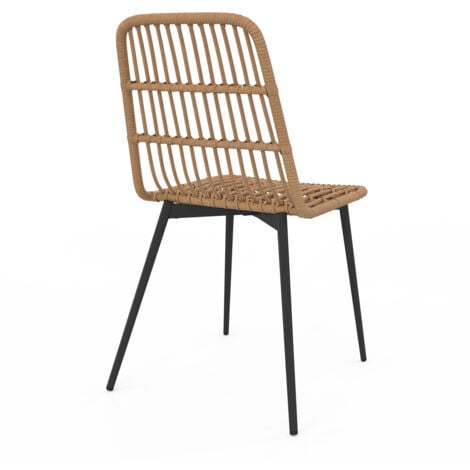 Lot de 4 chaises de jardin SUMMER métal et rotin
