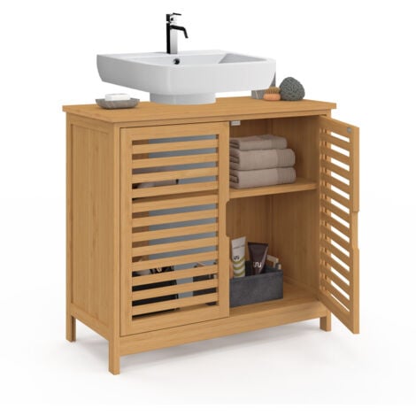 Meuble sous lavabo salle de bain bambou BEA