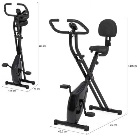 Vélo D'appartement Pliable IDMarket Avec Dossier Et écran LCD – Selle Réglable – Neuf
