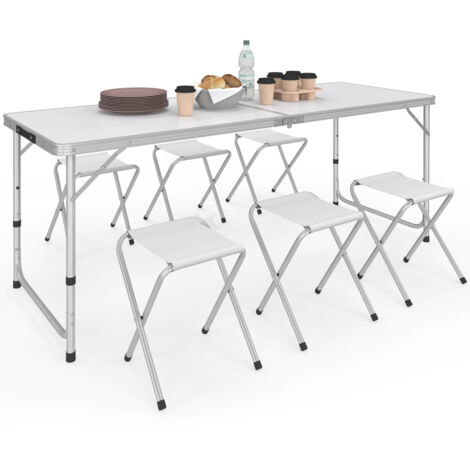Table De Camping Pliable Relaxdays – 120x47x70 Cm, Aluminium Gris, Légère 5,9 Kg