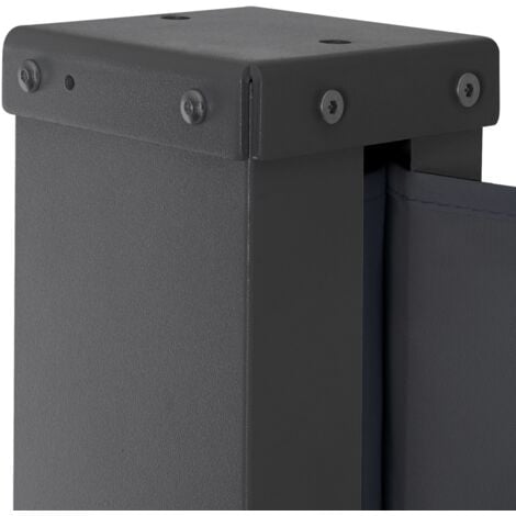 Paravent extérieur rétractable IDMARKET - Gris anthracite - 180 x 400 CM - Store latéral