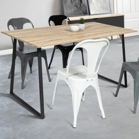 Table à manger rectangle ROSALIE 8 personnes design industriel 150 cm