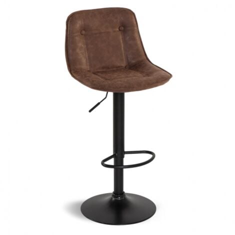 Lot de 4 tabourets de bar vintage IDMARTKET DENVER - Marron